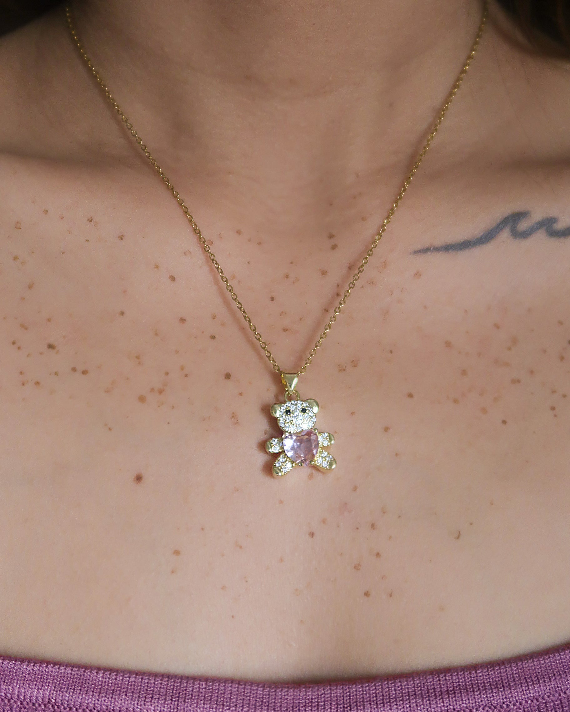 Final Sale - The Iced Pave Teddy Love Necklace