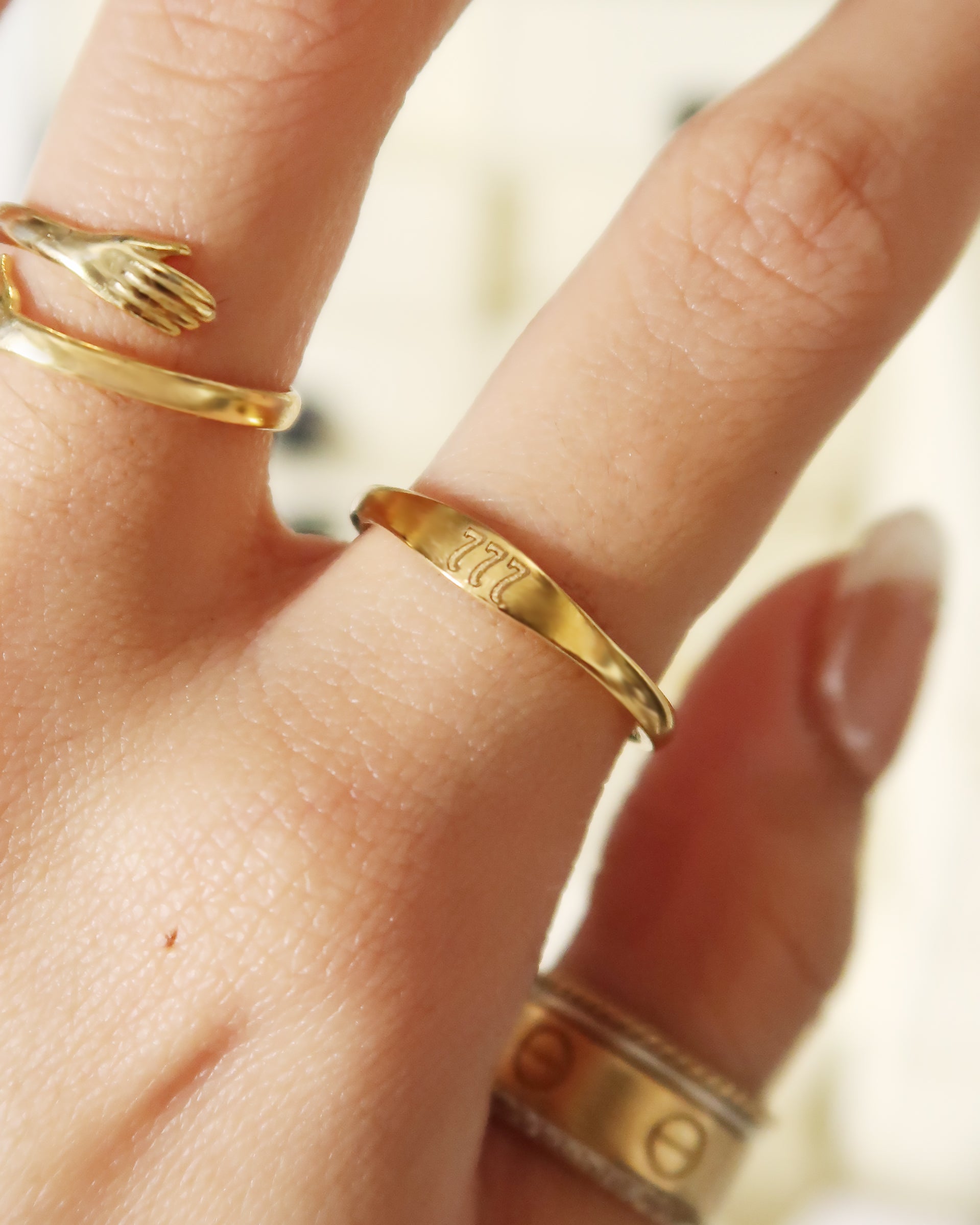 The Lucky Angel Number Mini Signet Ring