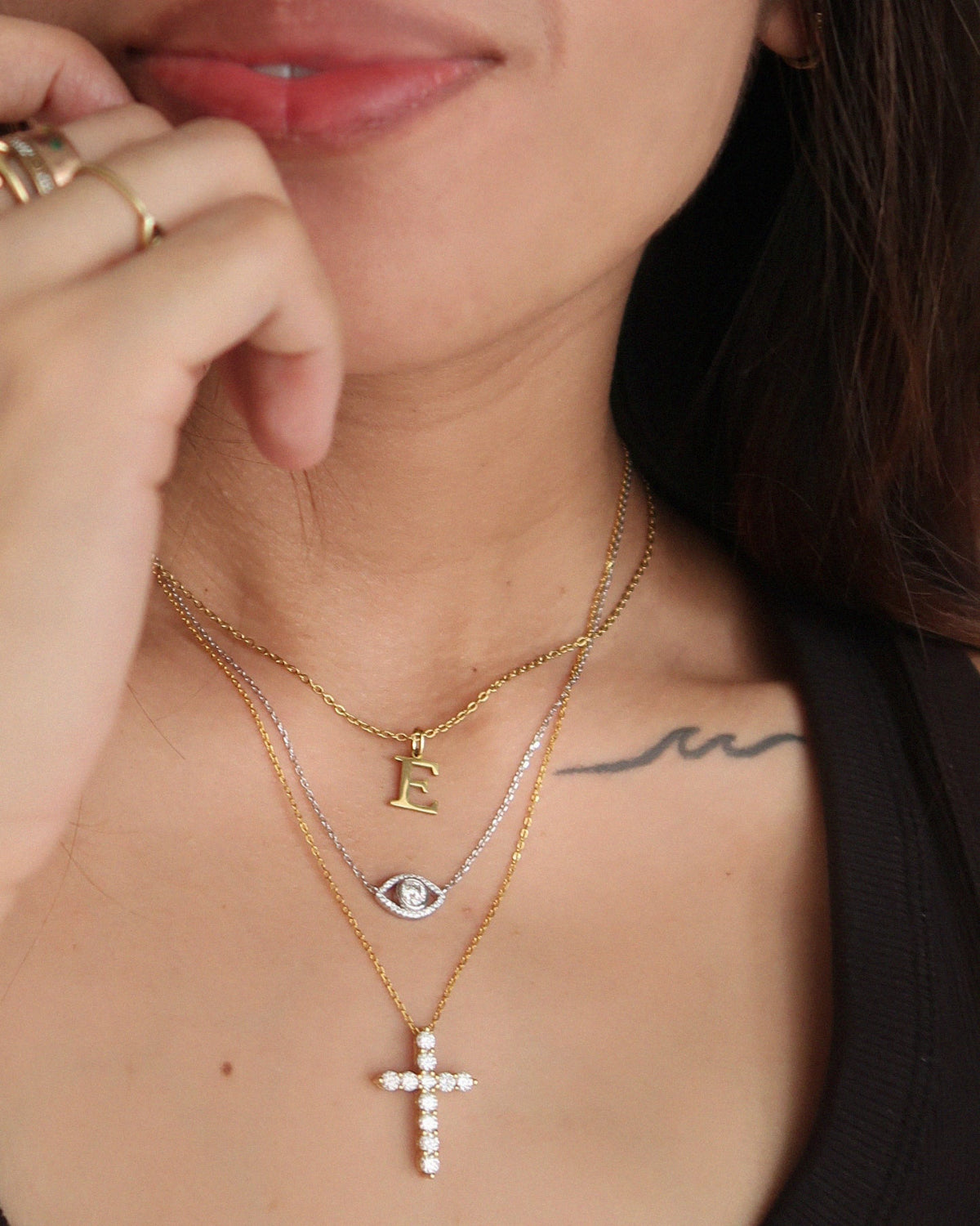 The Iced Moissanite Pave Evil Eye Necklace and Bracelet