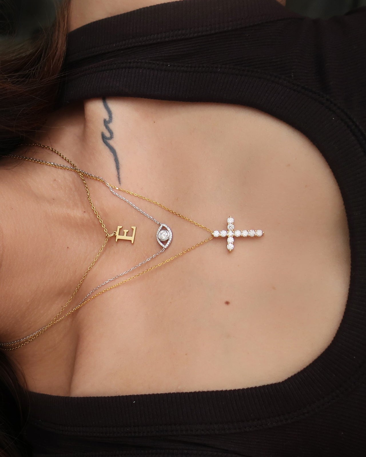 The Iced Moissanite Pave Evil Eye Necklace and Bracelet