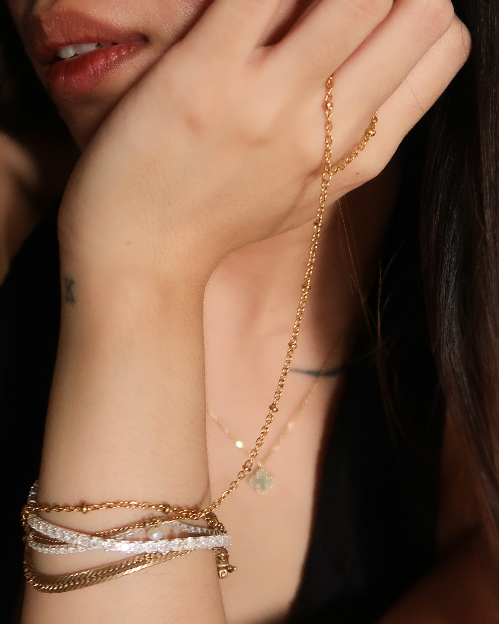 The Subtle Ball Ring and Bracelet Hand Chain
