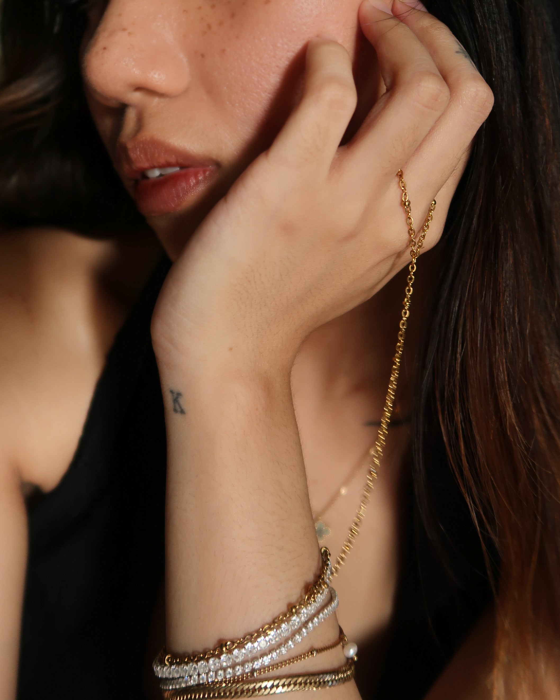 The Subtle Ball Ring and Bracelet Hand Chain