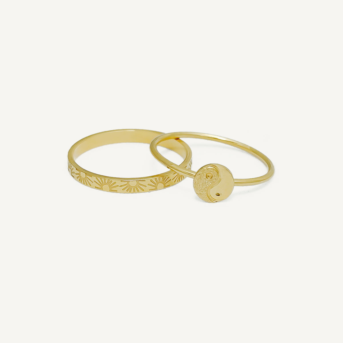 The Yin Yang and Sun Stacker Ring Bundle