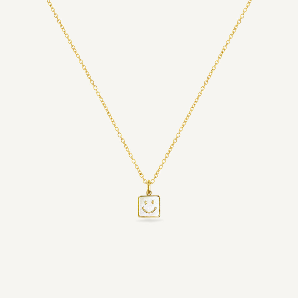 The Smiley Pearl Tag Necklace