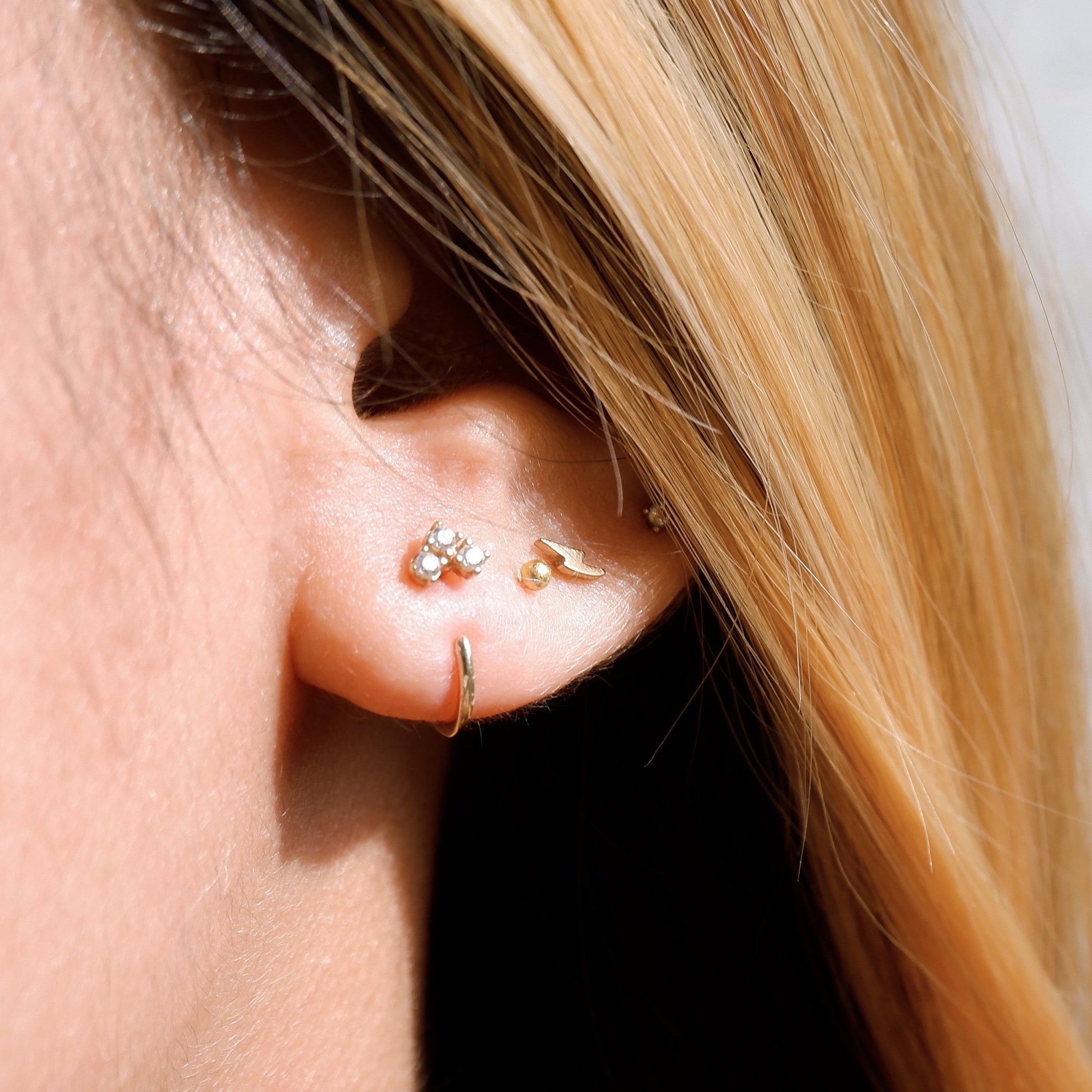 The Tiny Ball Easy Studs in Solid Gold