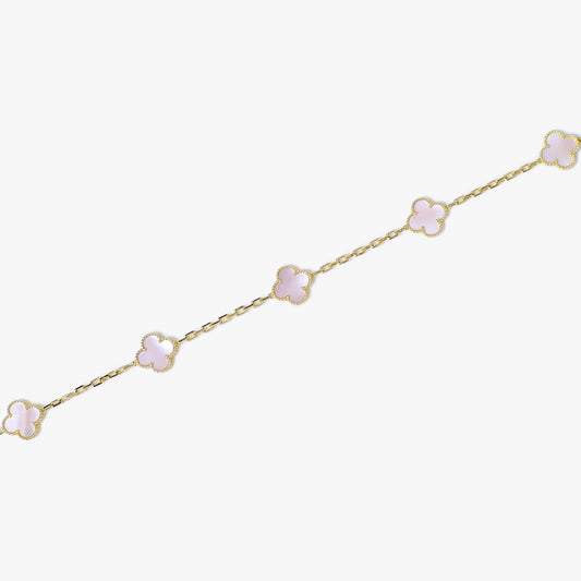 (Handed-Down) The Rare 10mm Pinkish Pearl Bracelet in Solid Gold