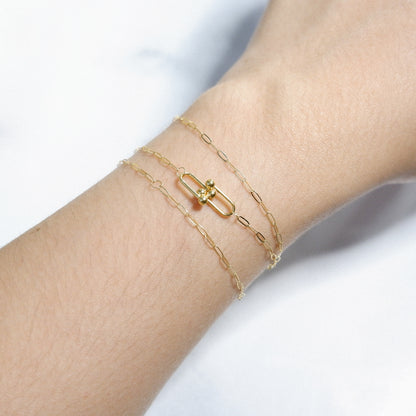 The Hardware Necklace & Bracelet in Solid Gold – Flecked with Gold
