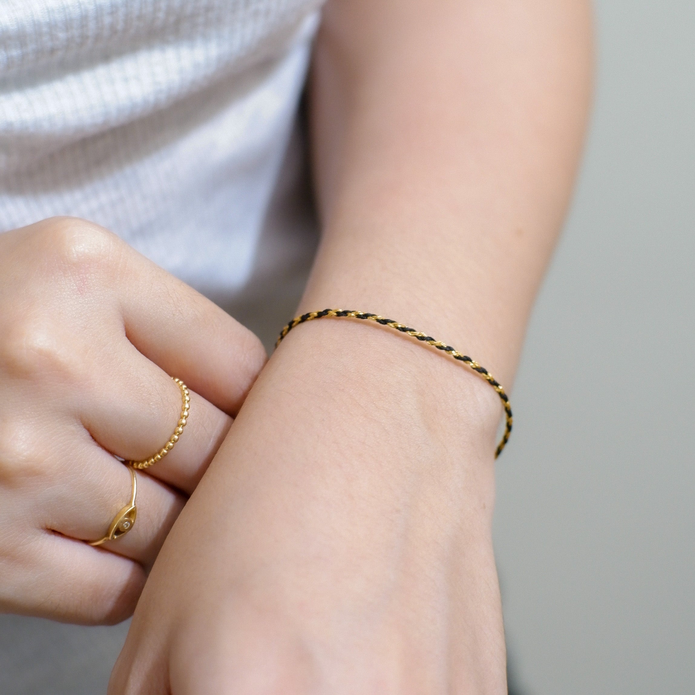 The Black and Gold Line Bracelet and Anklet