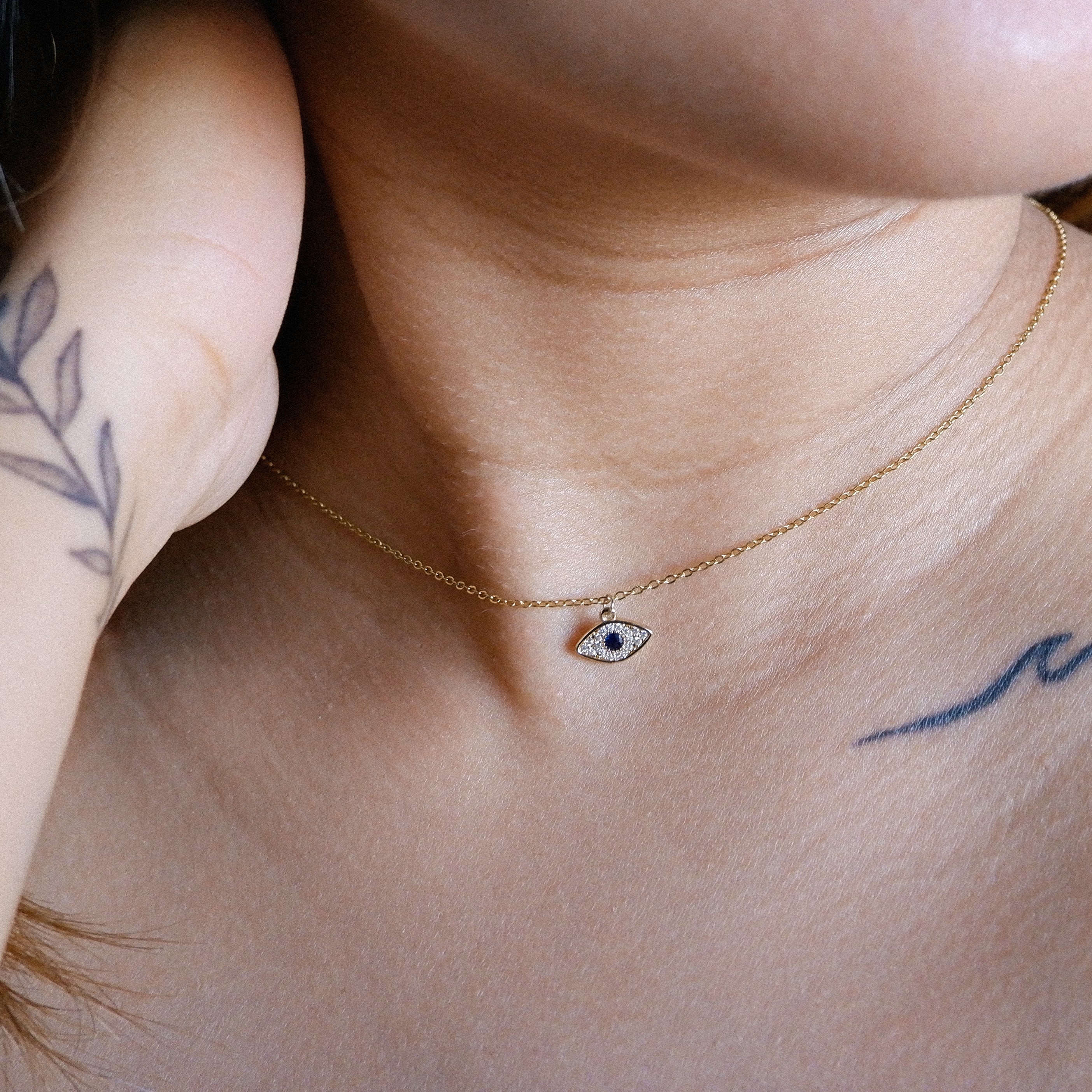 The Tiny Pave Evil Eye Charm Add On