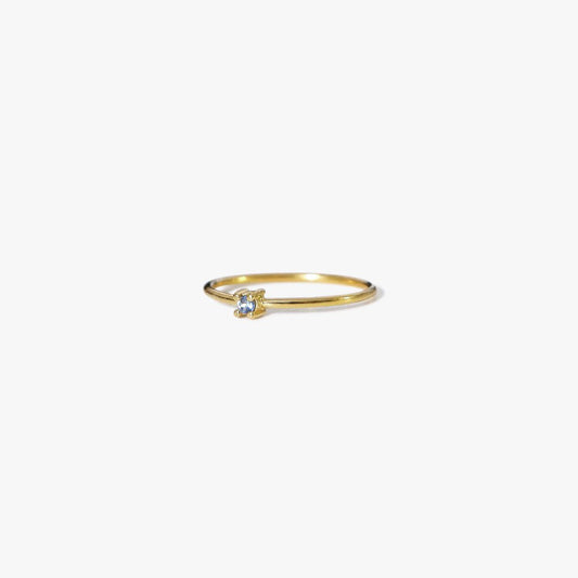 The Dainty Birthstone Ring in Solid Gold