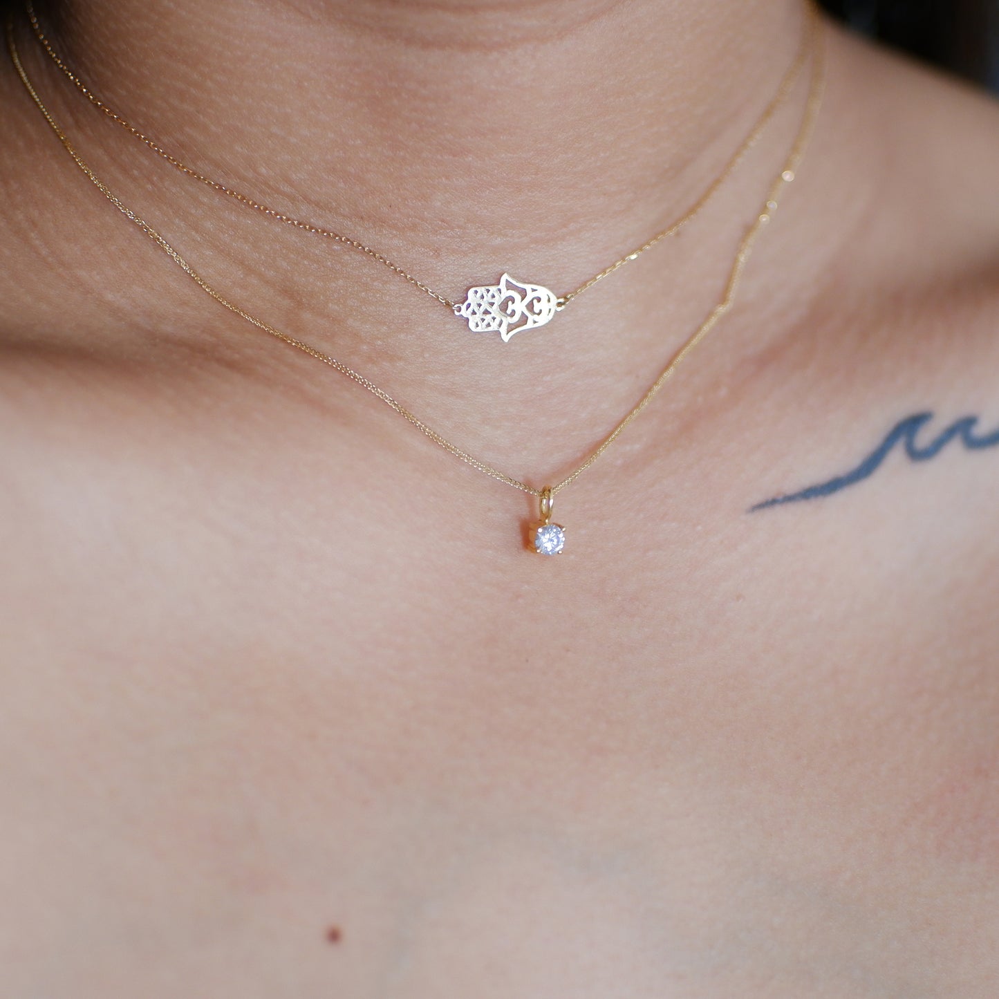 The Tiny Solitaire Birthstone Pendant in Solid Gold