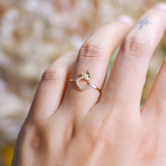 The Dainty Butterfly Ring in Solid Gold