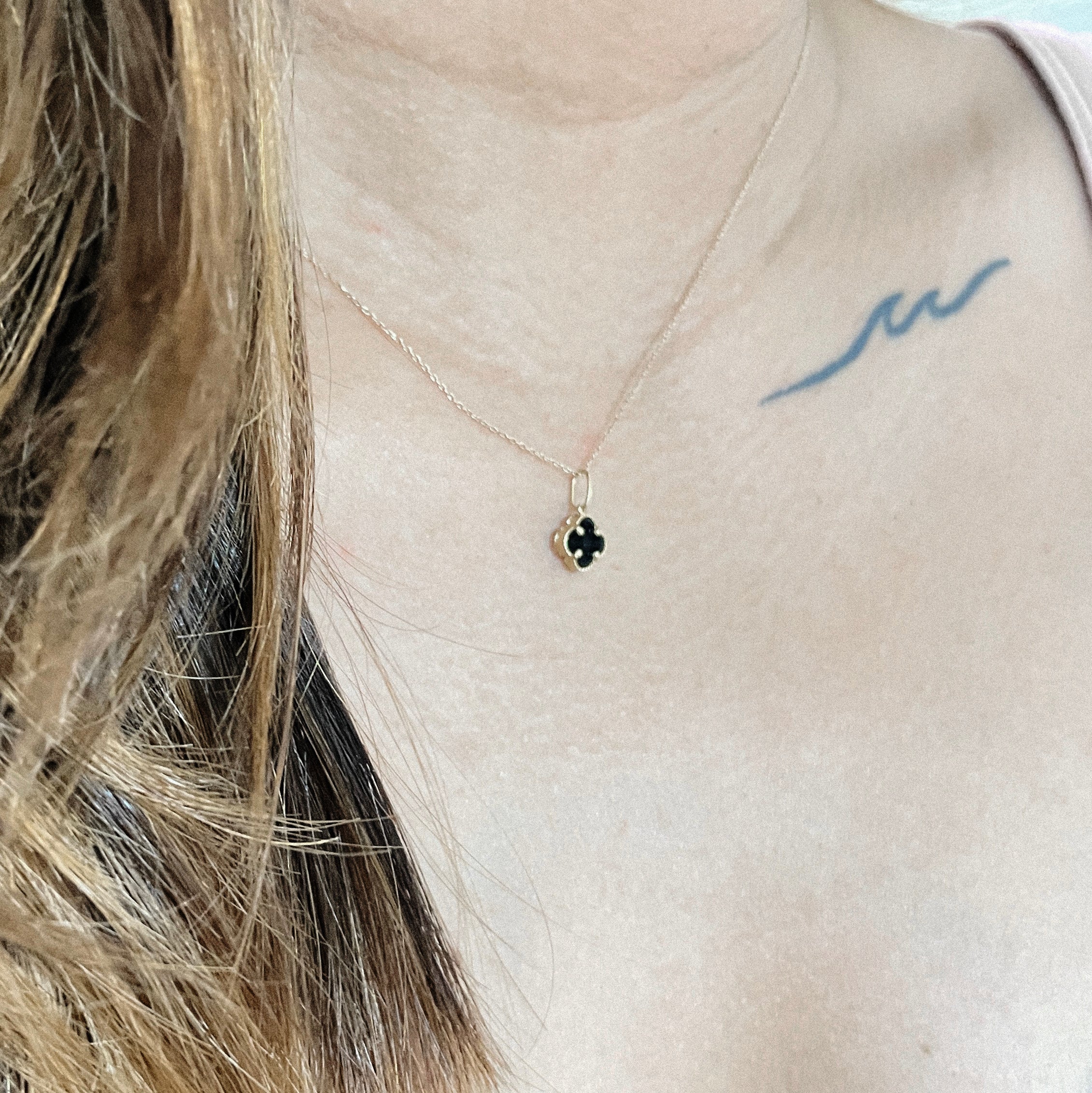 The Ultra Mini Designer Clover Necklace in Solid Gold