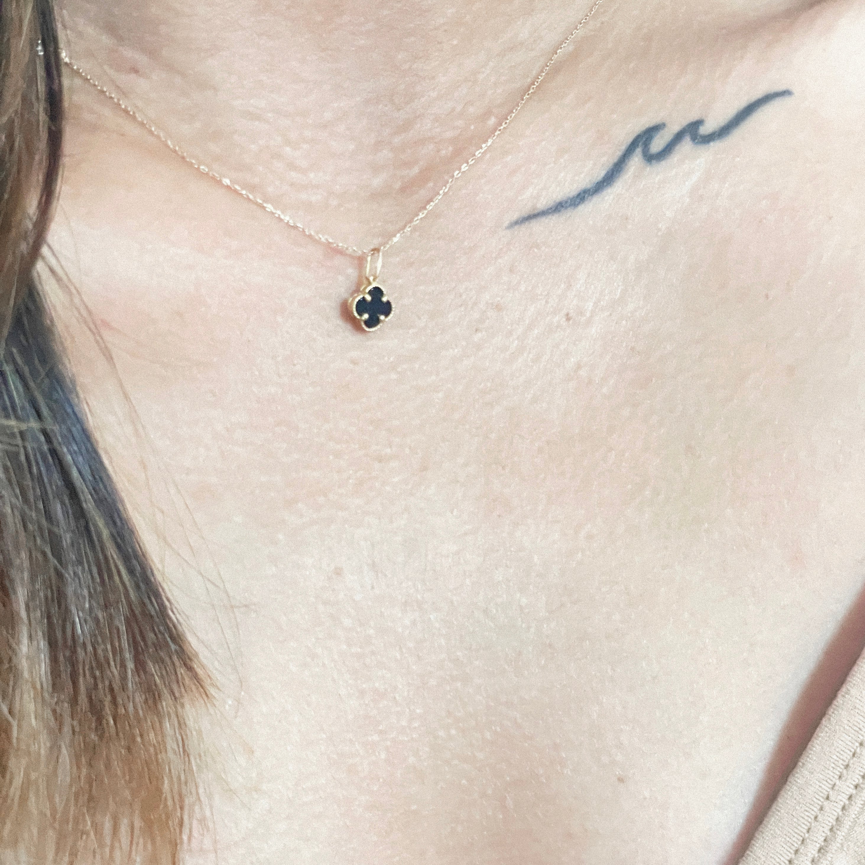 The Ultra Mini Designer Clover Necklace in Solid Gold