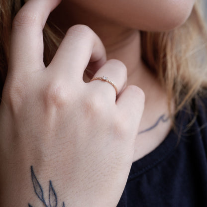The Boheme Ring with Signity Stone in Solid Gold