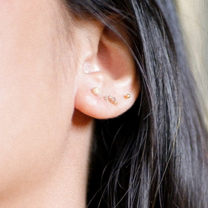 The Frost Illusion Earrings in Solid Gold