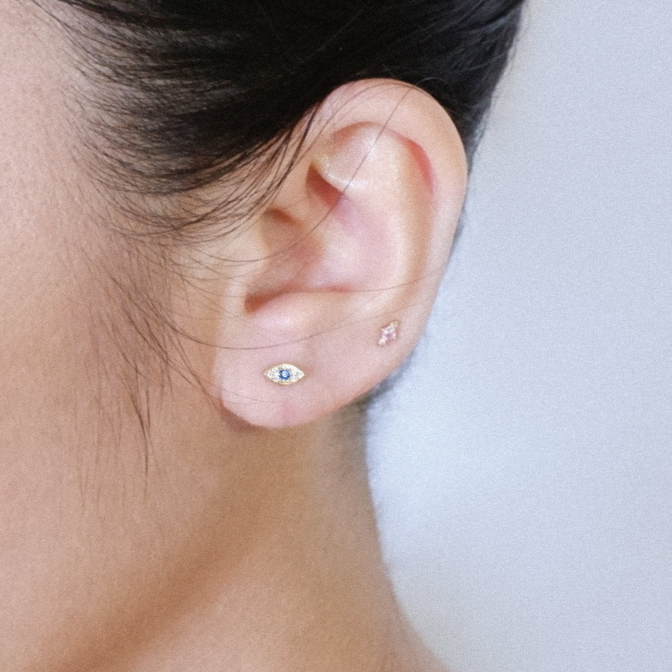 The Tiny Pave Evil Eye Earrings