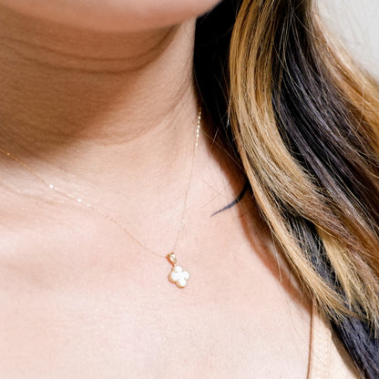 The Mini Clover Pendant in Solid Gold