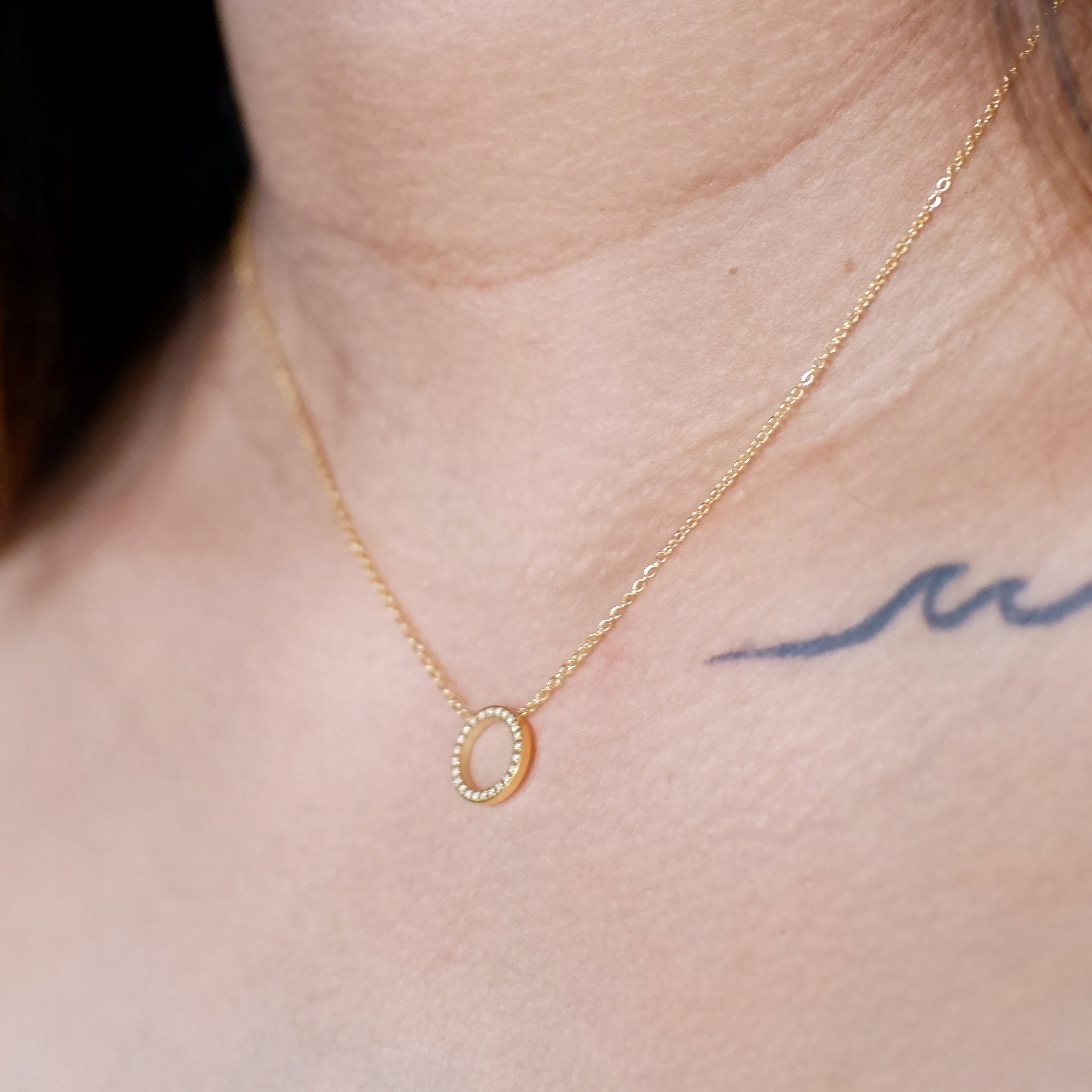 The Pavé Good Karma Circle Necklace