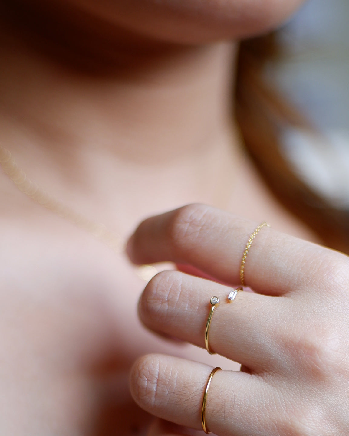 The Any-size Tiny Baguette Pinky Ring