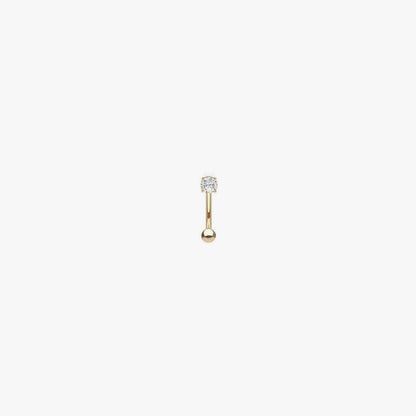 The Diamond Bent Barbell in Solid Gold
