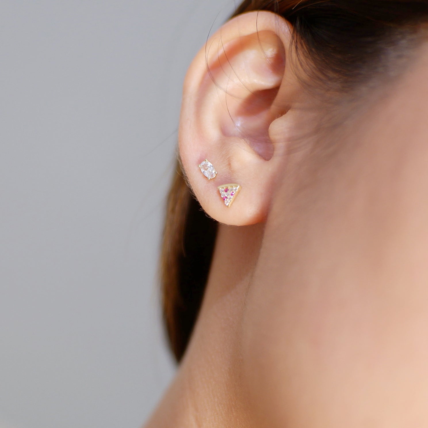 The Pizza Earrings in Solid Gold