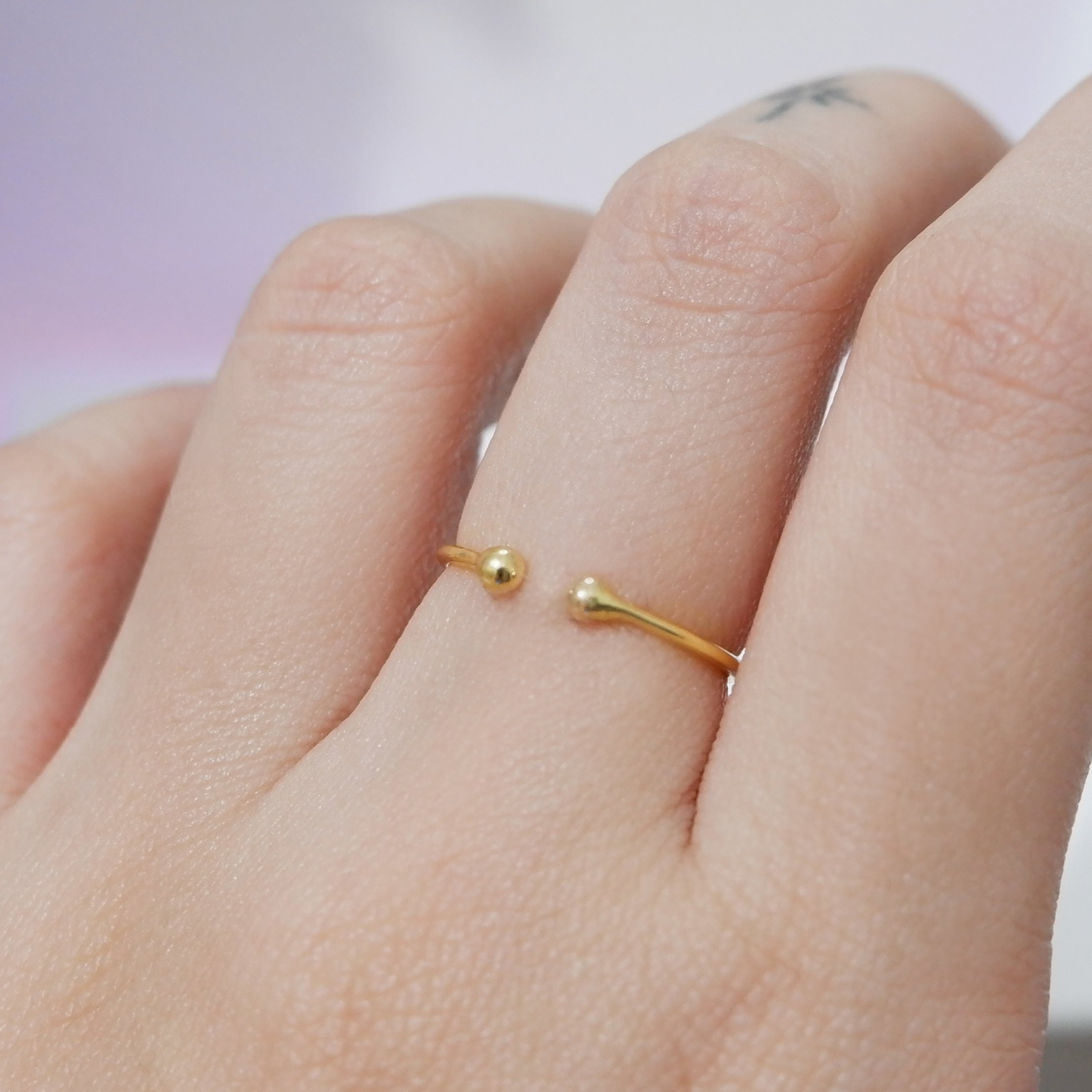 The Any-size Polka Pinky Ring in Solid Gold
