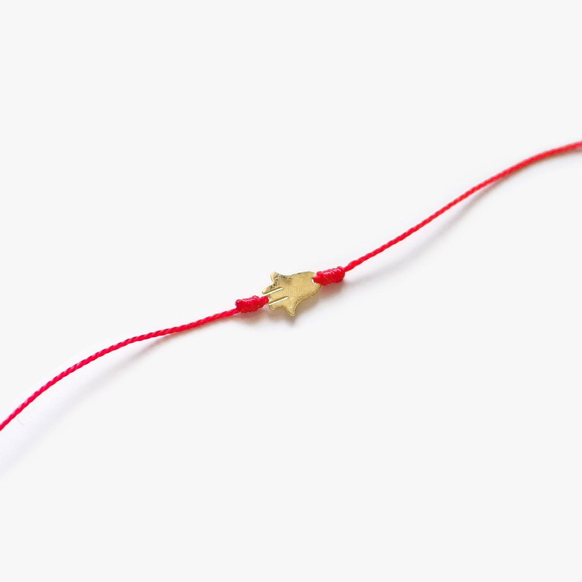 The Red Line Hamsa Bracelet in Solid Gold