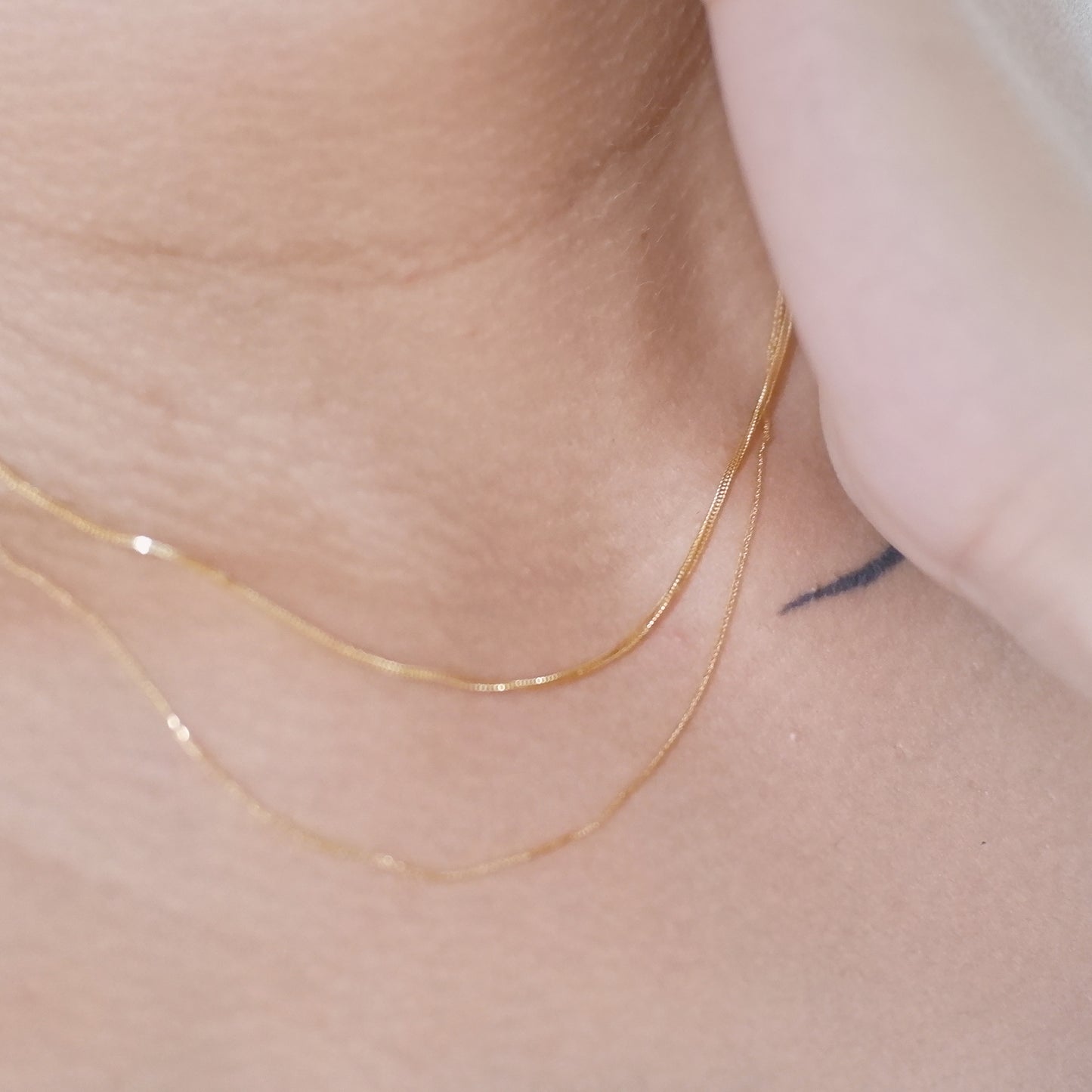 The Baby Stacker Necklace in Solid Gold