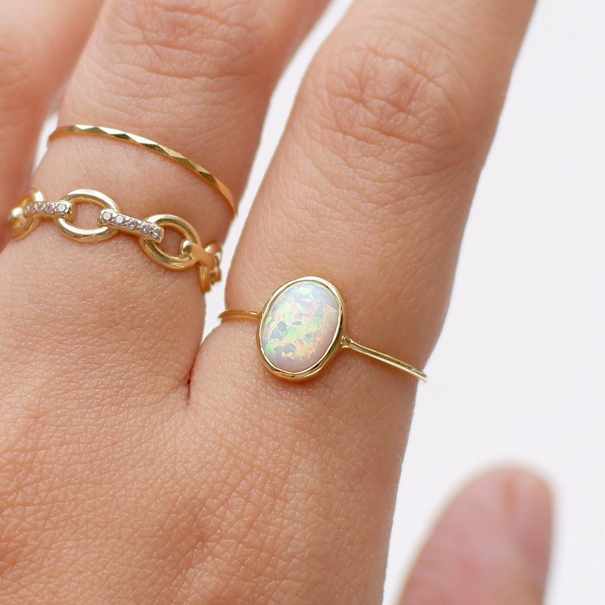 The Rare Opal Ring in Solid Gold