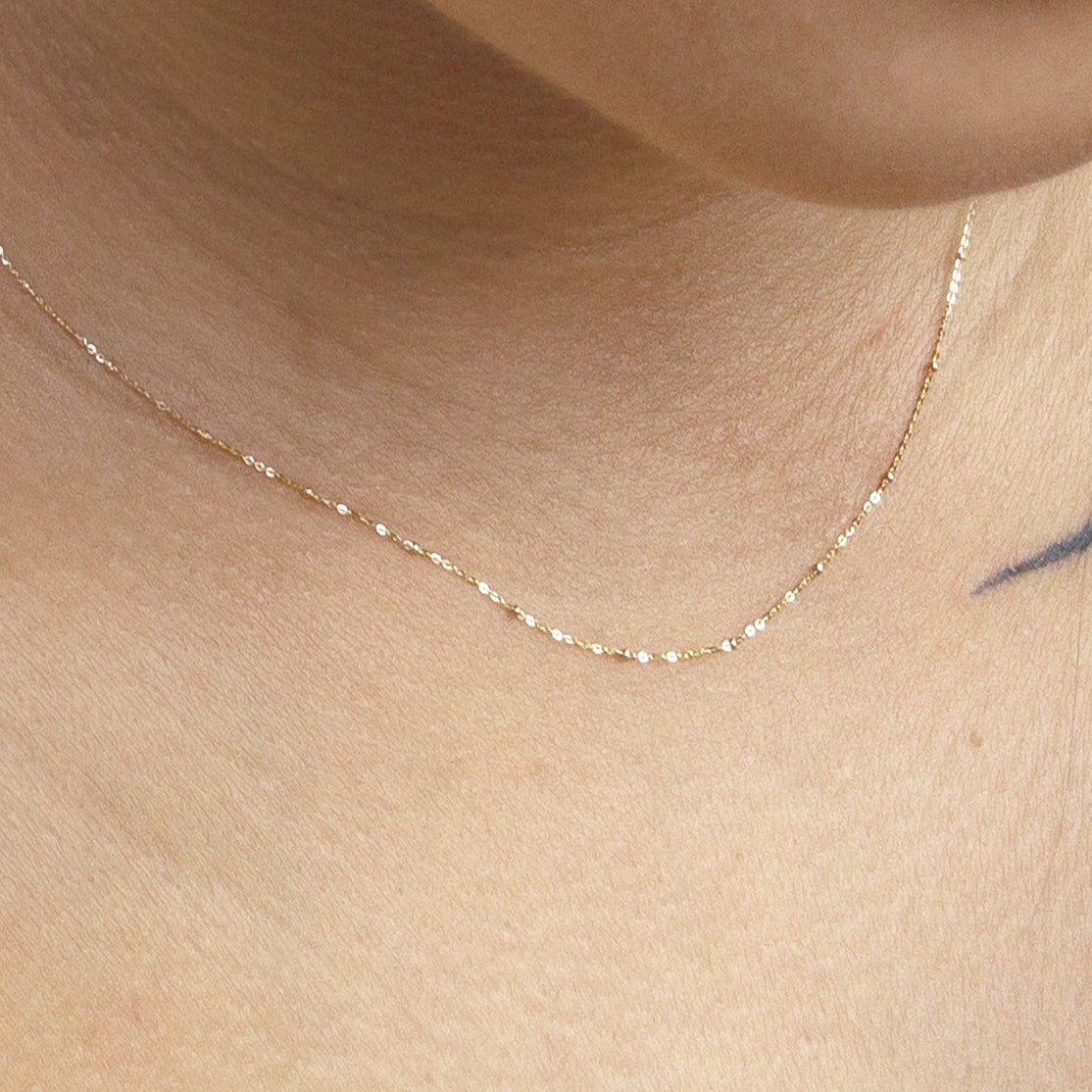 The Ultra Subtle Ball Necklace in Solid Gold
