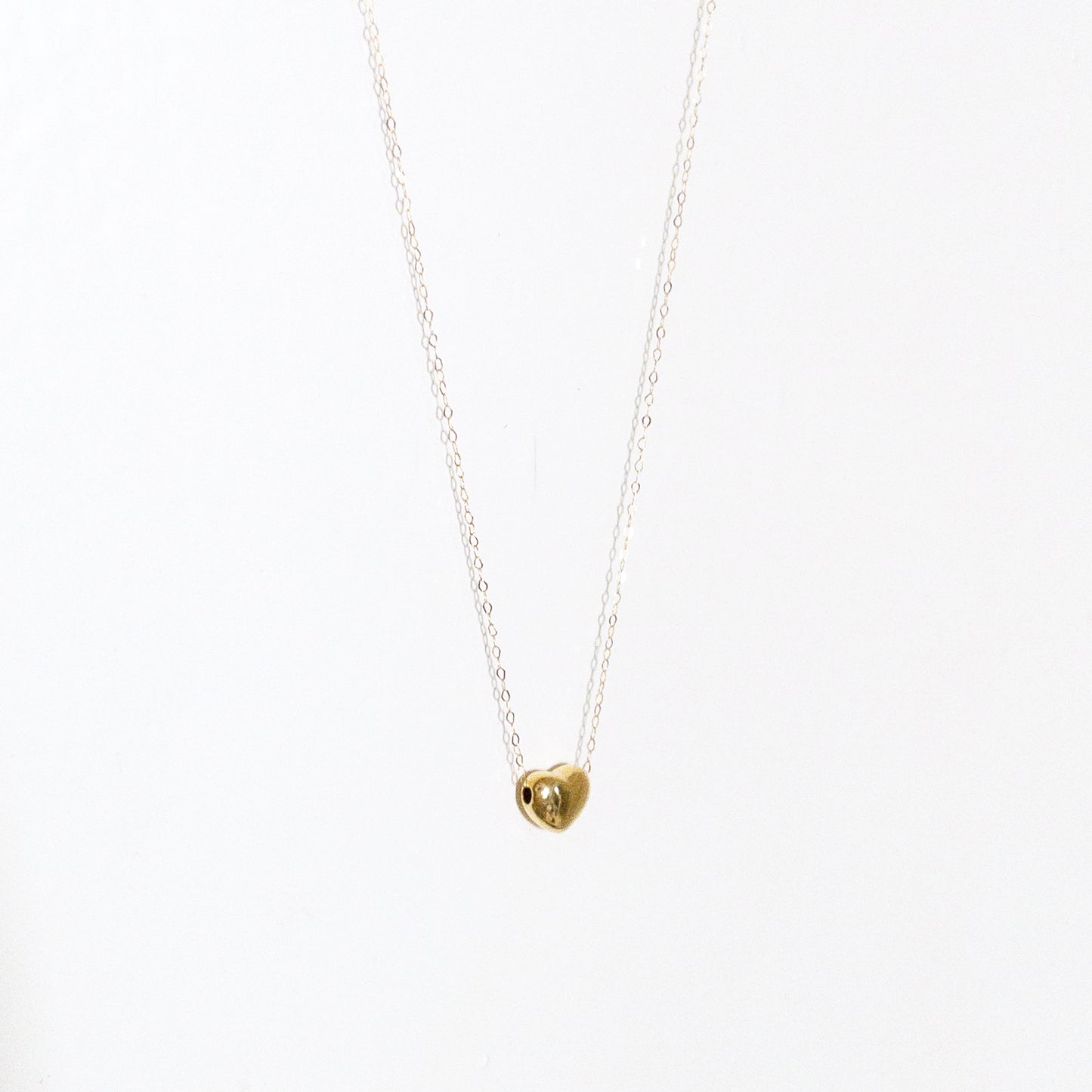 The Ultra Thin Heart Necklace in Solid Gold