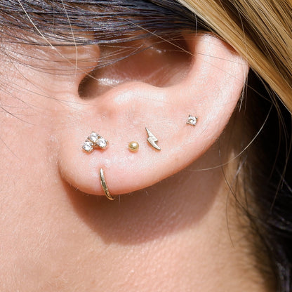 The Tiny Ball Easy Studs in Solid Gold