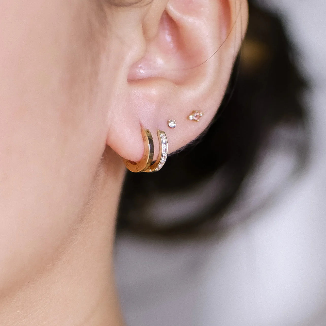 The Kendall Clip Huggies in Solid Gold