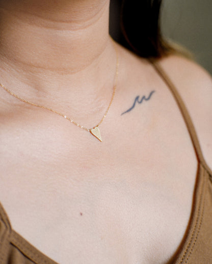 The Matte Heart Necklace in Solid Gold