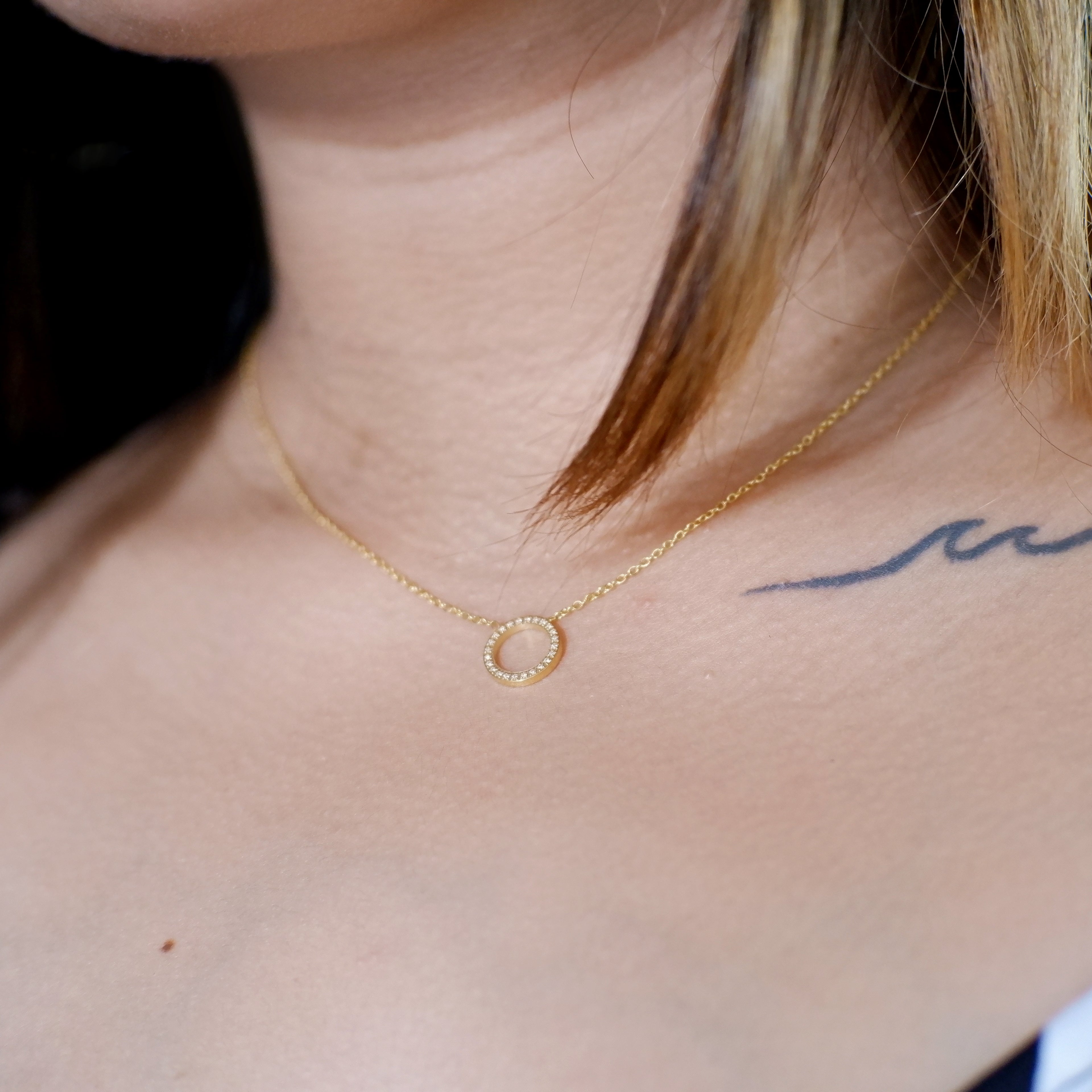 The Pavé Good Karma Circle Necklace