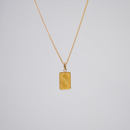 Gold Bar Pendant in Solid Gold