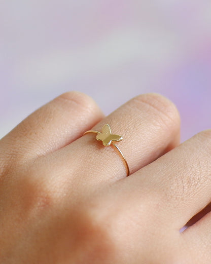 The Sweet Butterfly Ring in Solid Gold