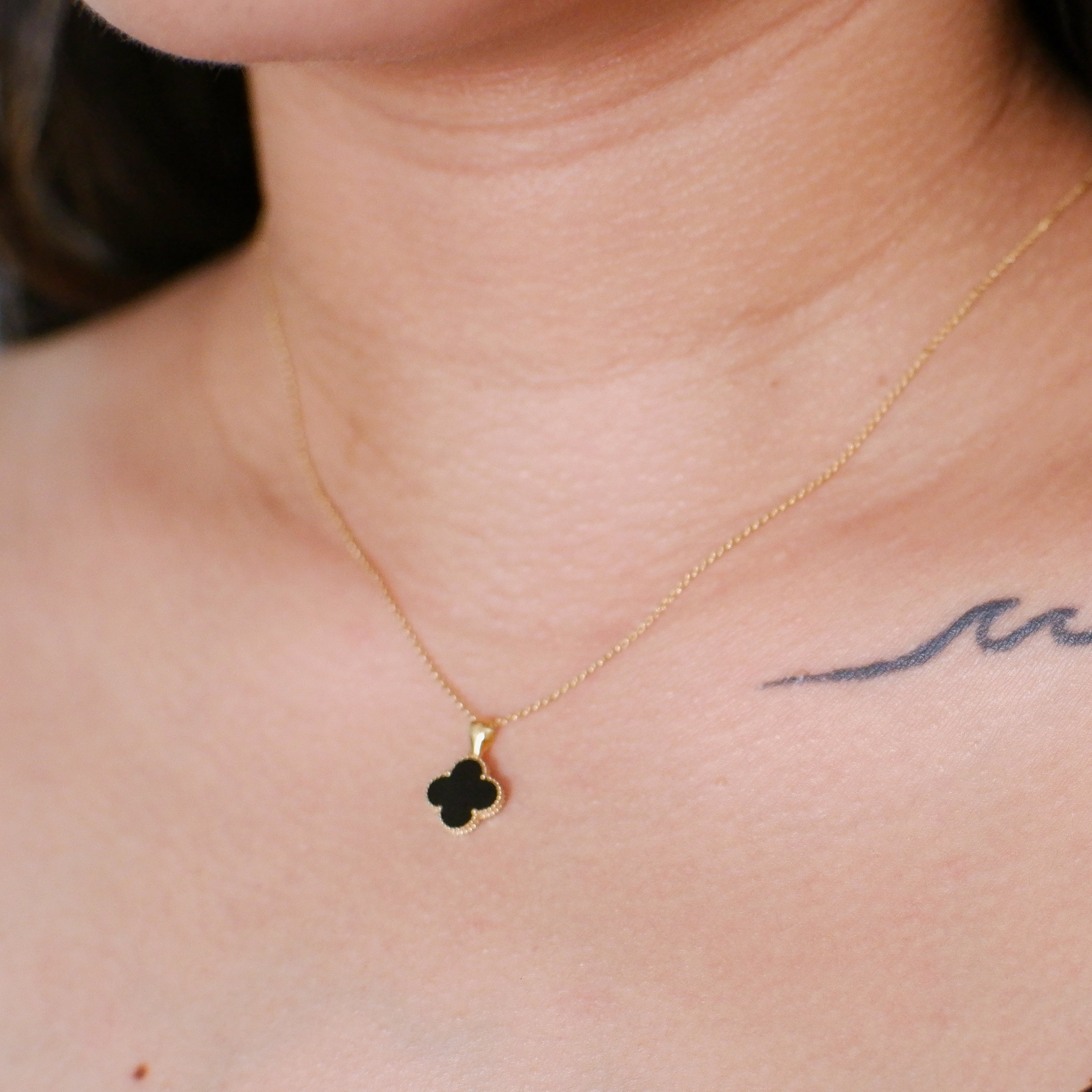 The Mini Designer Clover Pendant in Solid Gold