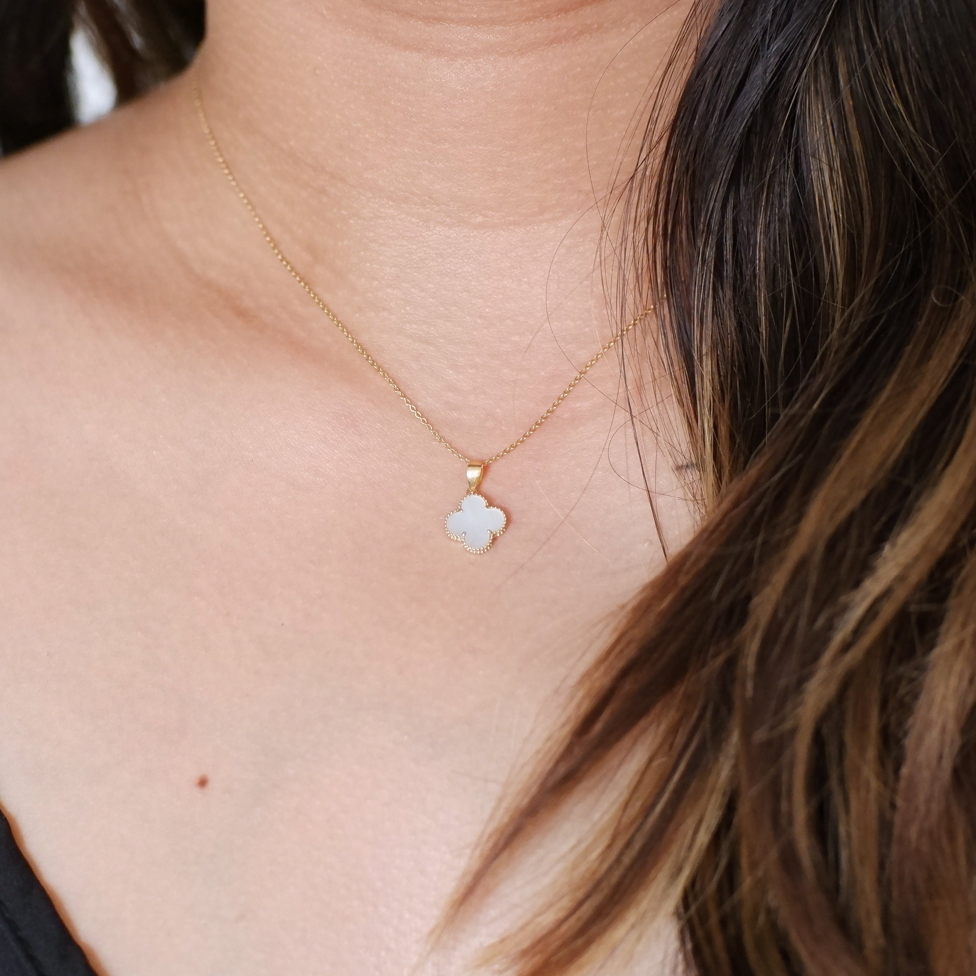 The Mini Designer Clover Pendant in Solid Gold