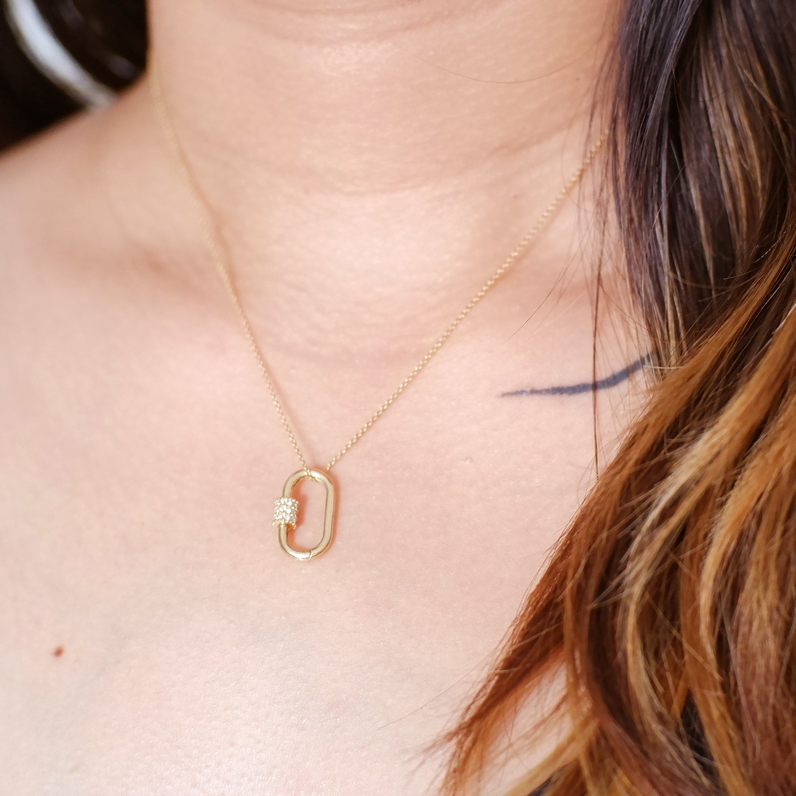 Dainty Carabiner in Solid Gold