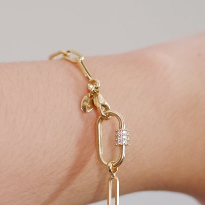 Dainty Carabiner in Solid Gold