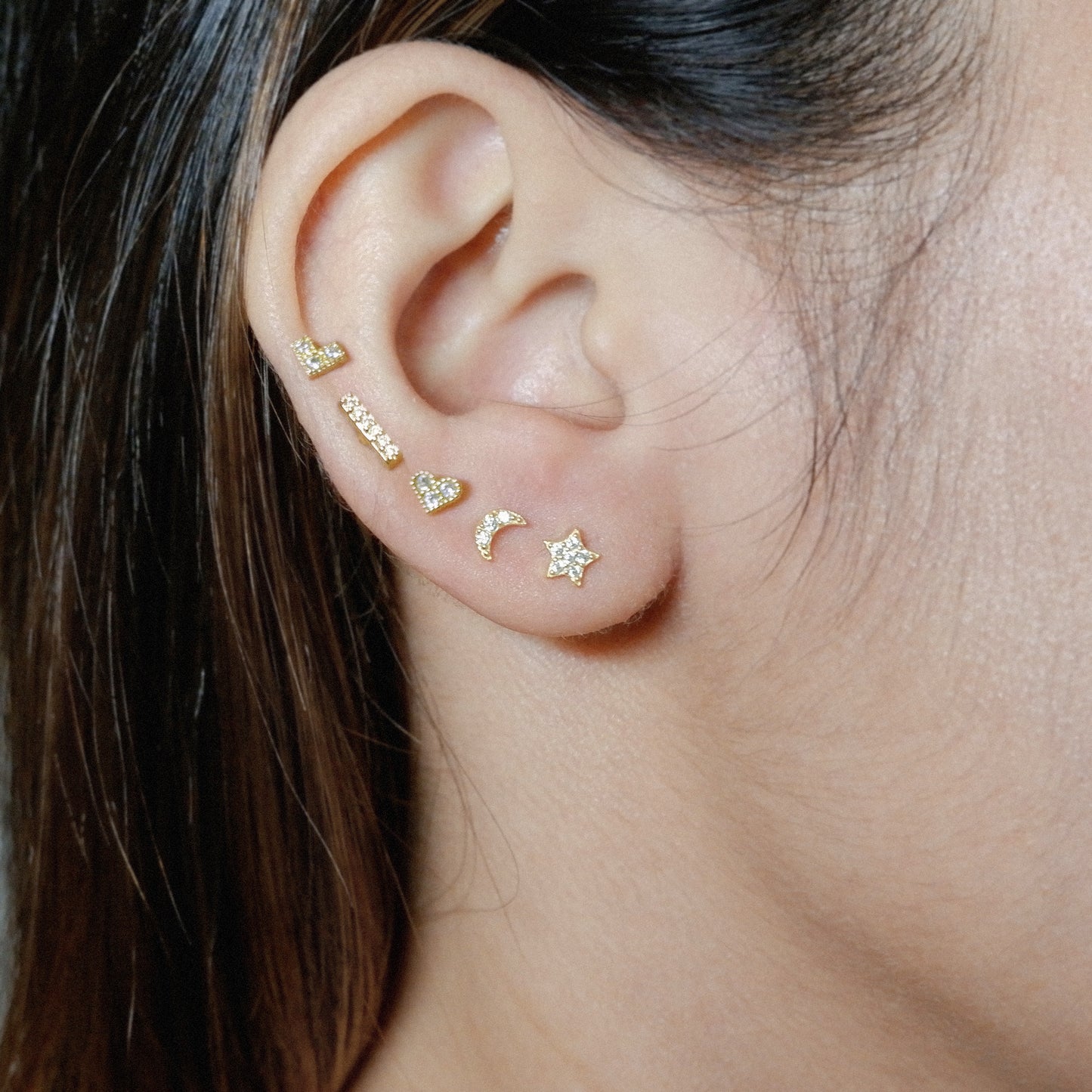 The Pave Moon Studs
