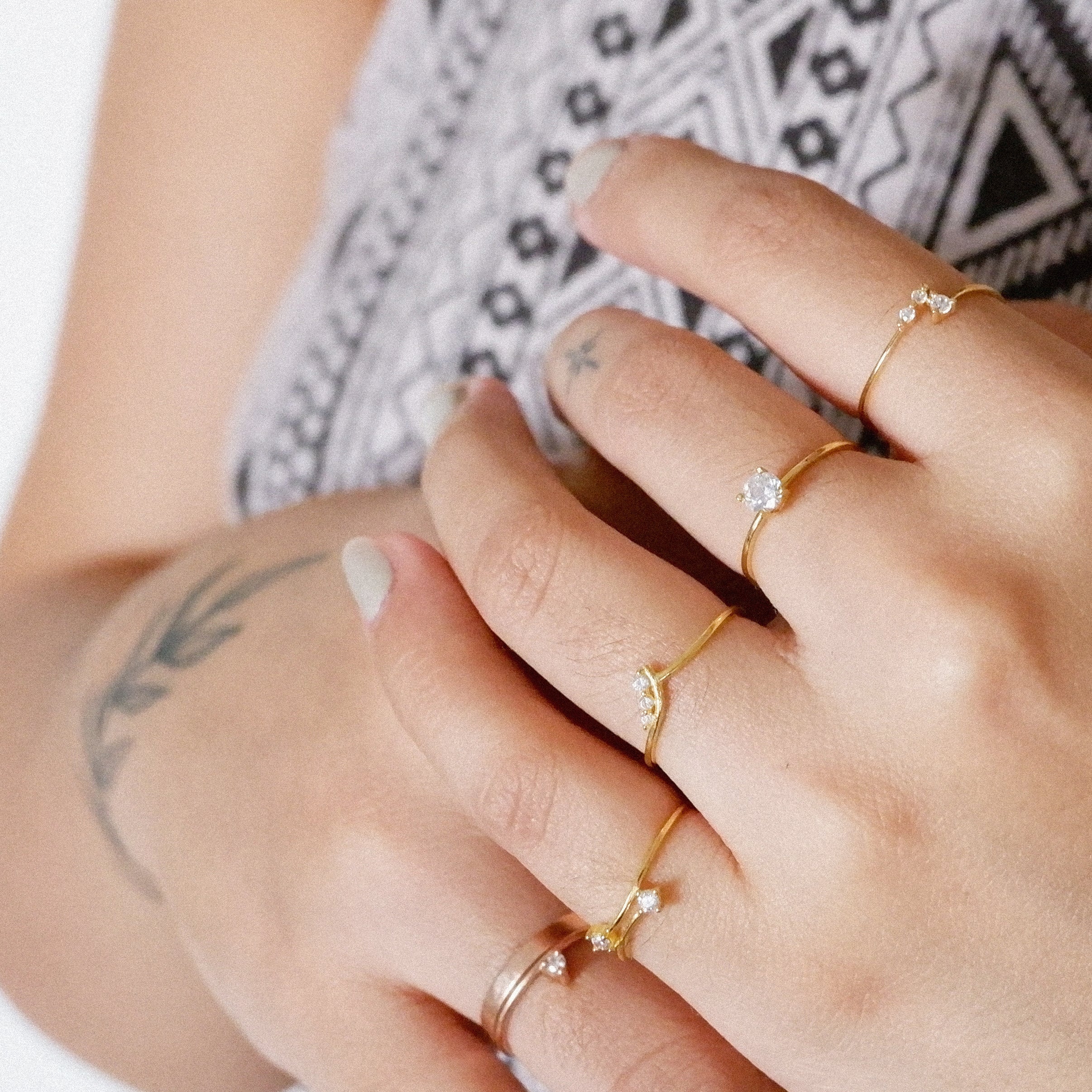 The Rare Mini Constellation Ring in Solid Gold