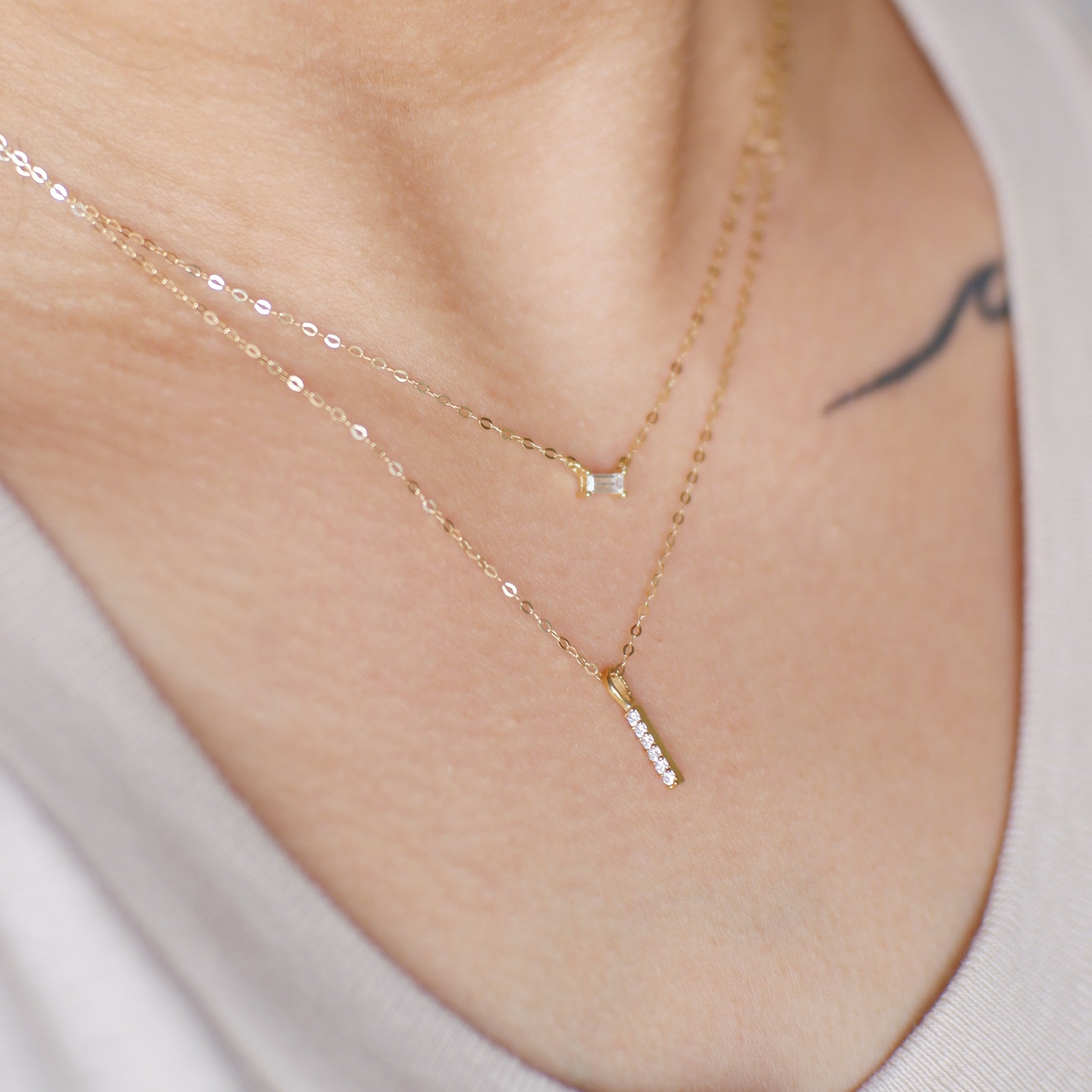 The Mini Pave Bar Necklace