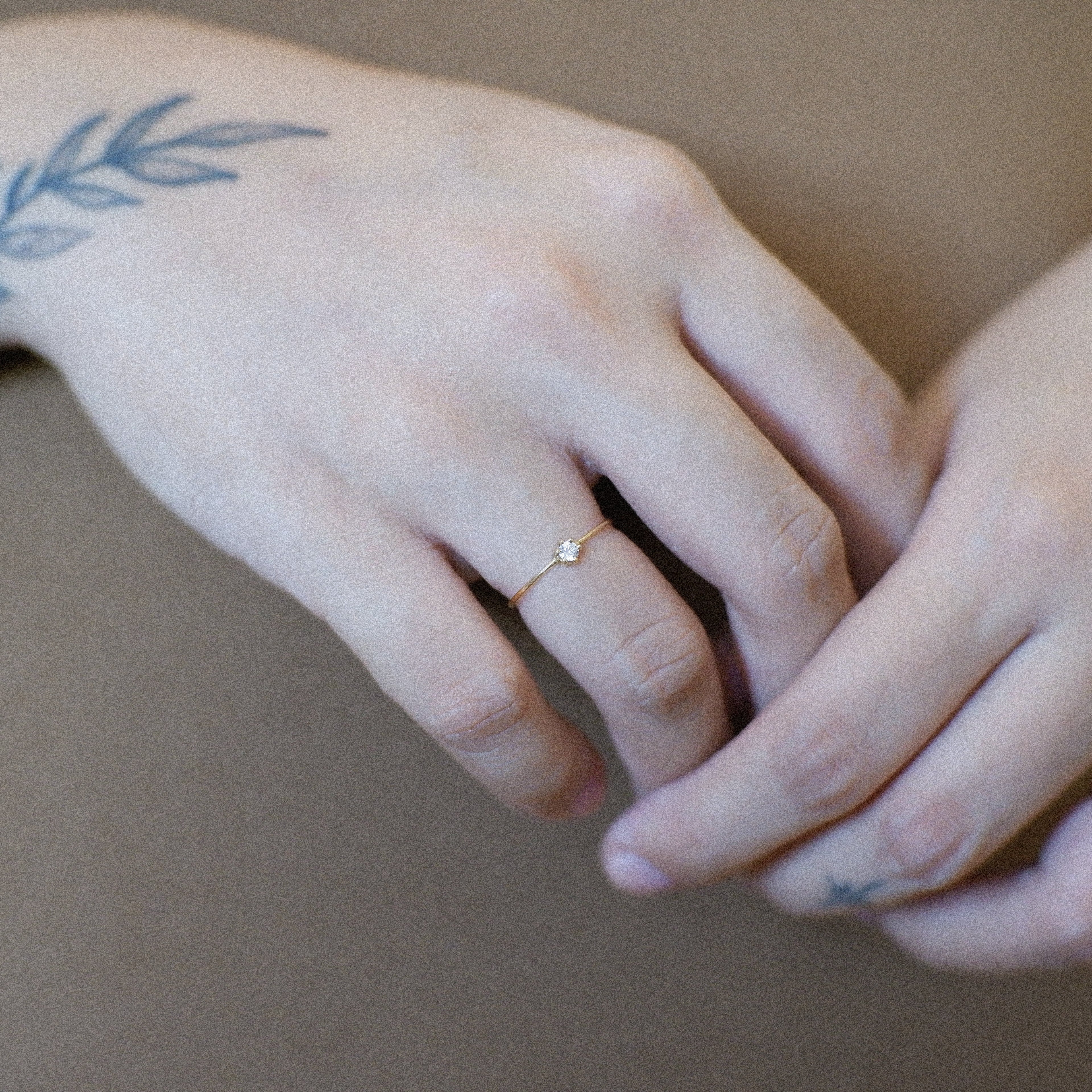 The Tiny Birthstone Solitaire Ring in Solid Gold