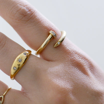 The Chunky Nail Ring in Solid Gold