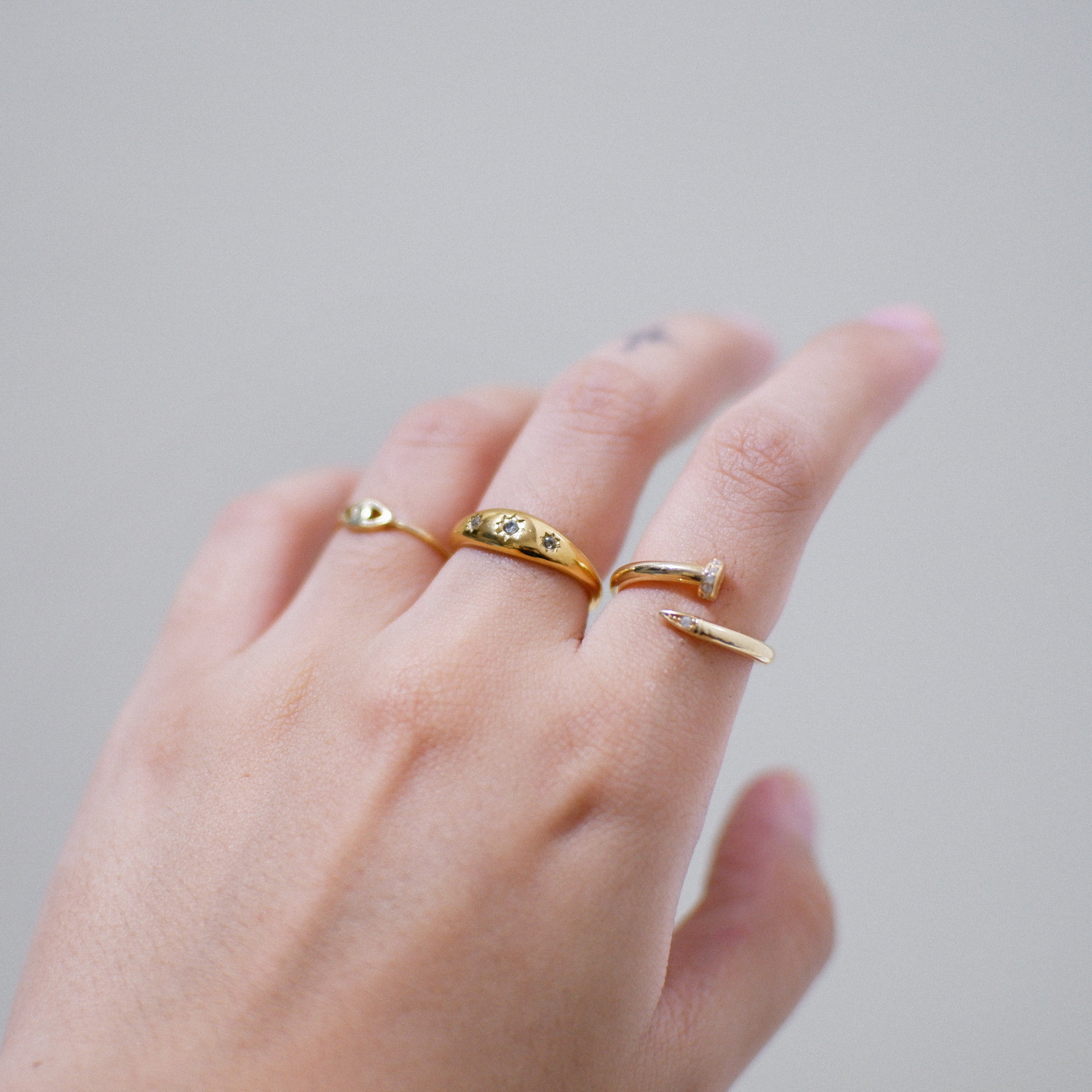 The Chunky Nail Ring in Solid Gold