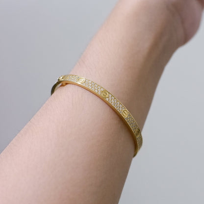 The Full Pavé Bangle in Solid Gold