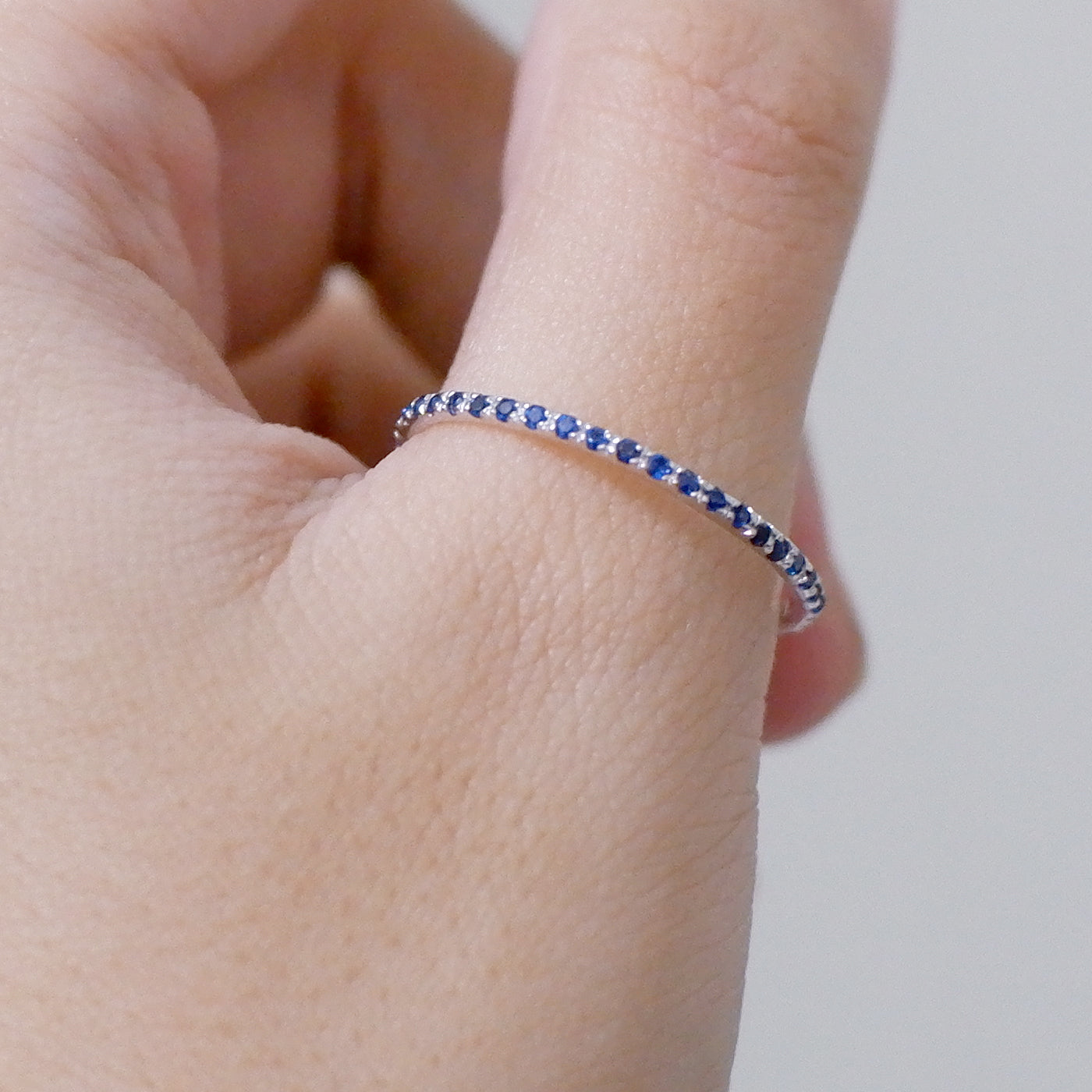 The Slim Eternity Birthstone Band in Solid Gold